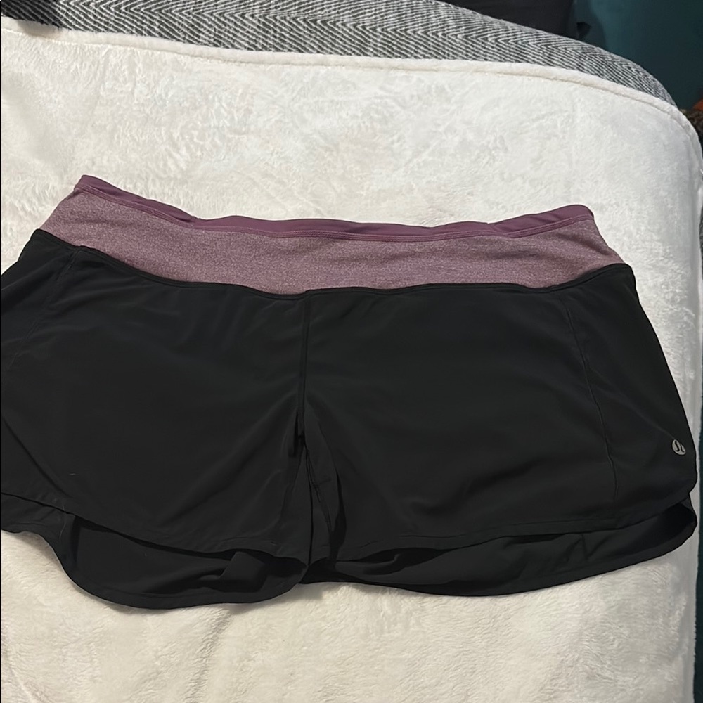 Women's Black and Purple Shorts